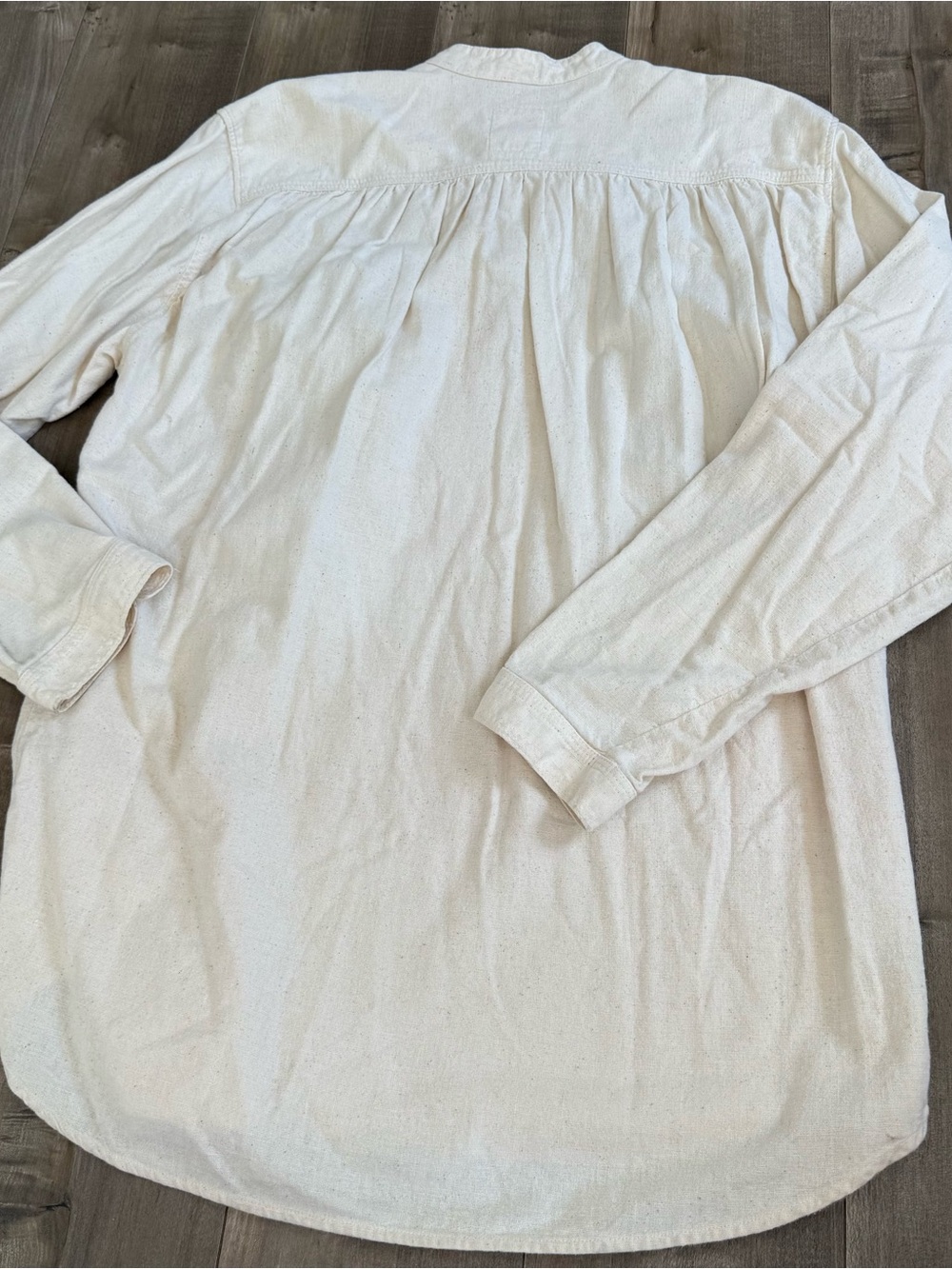 Wah Maker Frontier Clothing Tunic Long Neutral Men Large USA Made Beige Button - Picture 11 of 11